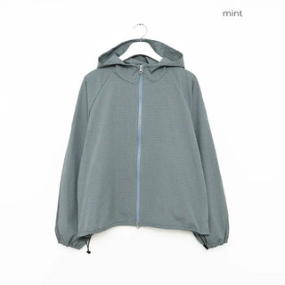 Checked windbreaker jacket