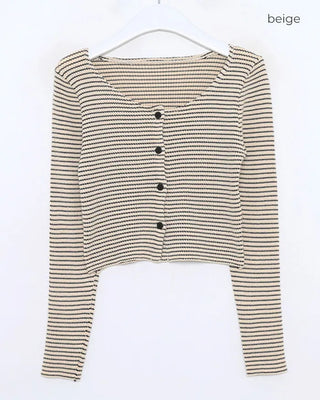 Striped cropped cardigan