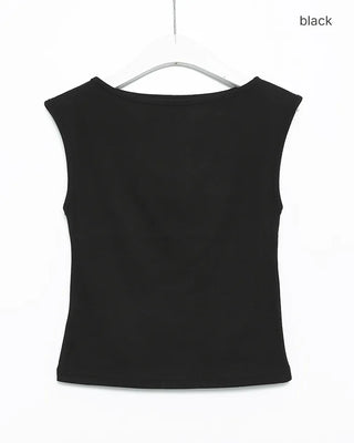 Boat neck piping tape sleeveless