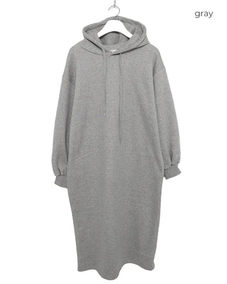 Brushed Hooded Long Dress