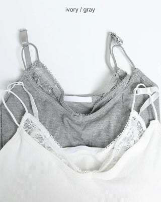 Lace camisole with built-in cups