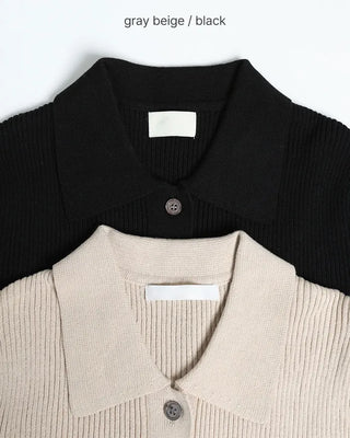 Ribbed collar knit