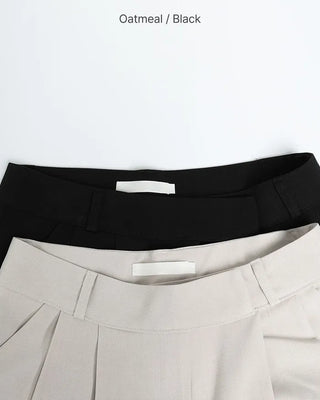 Two-pleat wide slacks