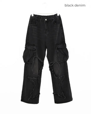 Cargo denim pants