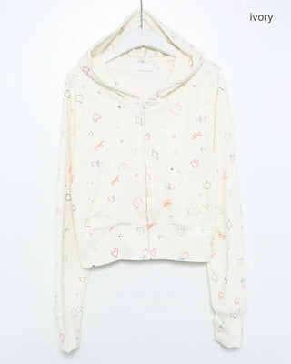 Graffiti Thermal Zip-Up Hoodie