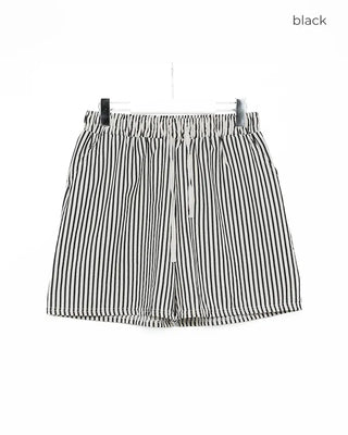 Striped elastic waist shorts