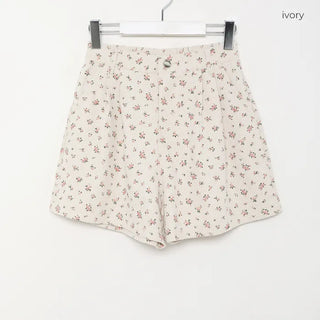 Flower corduroy shorts