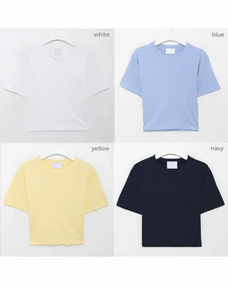Basic cropped short-sleeved T-shirt