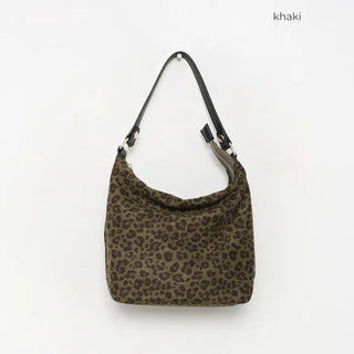 Leopard suede shoulder bag