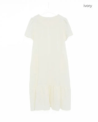 Long dress with ruffled hem