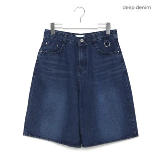 D-ring Bermuda denim pants