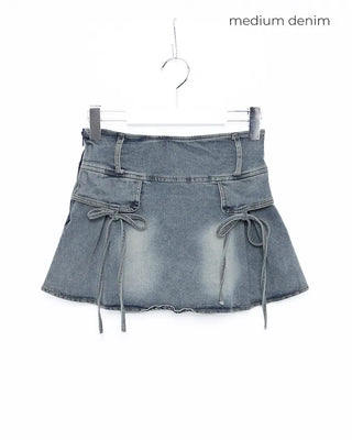 Ribbon pocket mini skirt