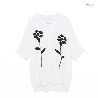 Flower Retro Half Shirt
