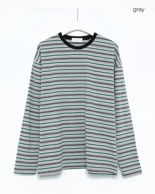 Color-blocked striped T-shirt