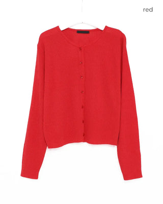 Basic Rib Round Neck Cardigan