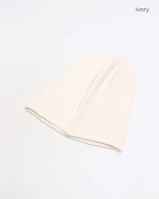 Rolled hem knit beanie