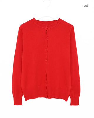 Round neck colorful cardigan