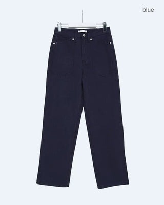 Herringbone wide cotton pants