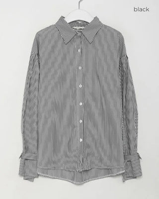 Sleeve Button Stripe Shirt