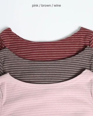 Boat neck striped T-shirt
