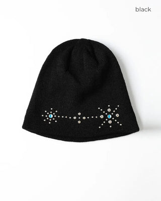 Flower knit beanie