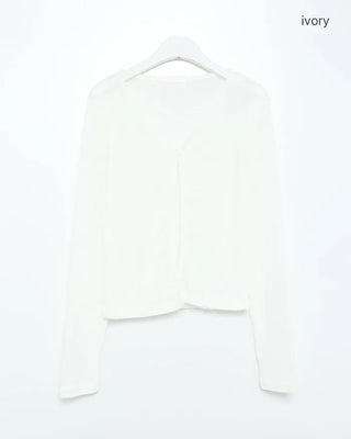 Two-button sheer cardigan