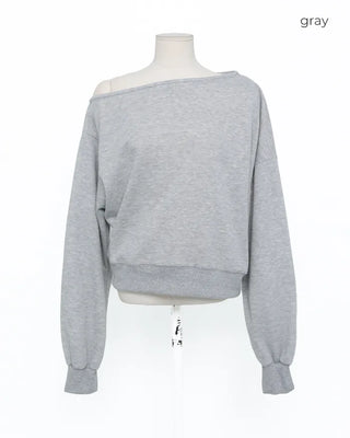 Off-shoulder sweatshirt T-shirt
