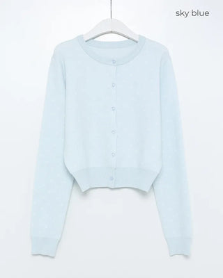 Round neck polka dot cardigan