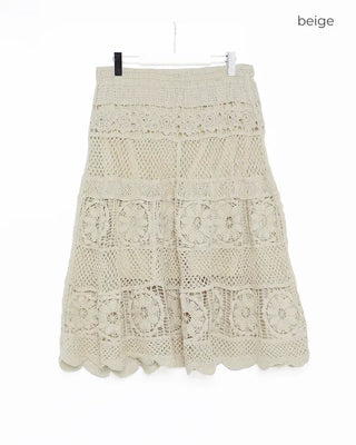 Knitted banded long skirt