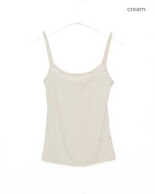 Dot bust lace slim camisole