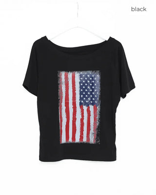 American print short-sleeved shirt