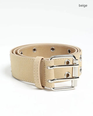Suede double eyelet belt