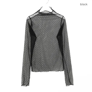 Dot pattern sheer T-shirt