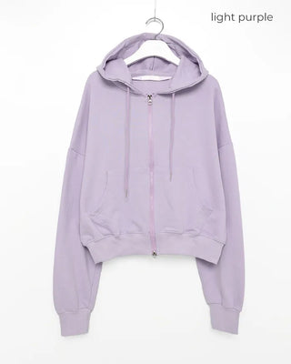 Two-way hooded zip-up