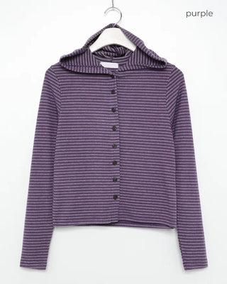 Colorful striped hooded parka