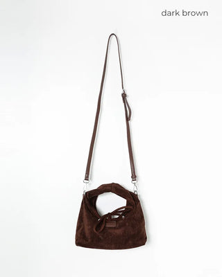 Ribbon String Point Suede Mini Bag
