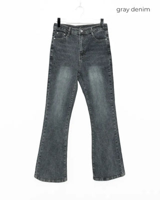 Washed bootcut denim