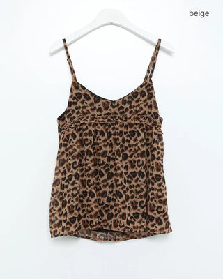 Patterned chiffon peplum camisole