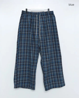 Wide-fit check easy pants
