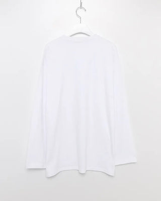 Plain slit long-sleeved T-shirt