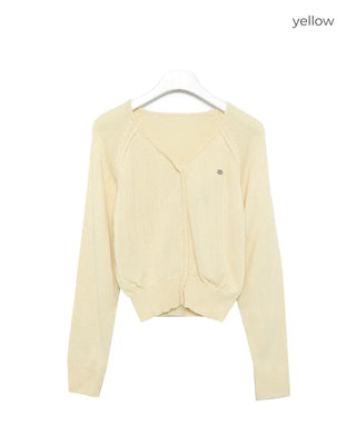 Mini pendant V-neck cardigan