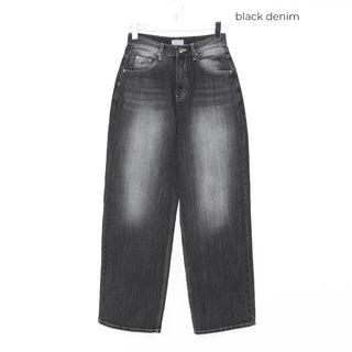 Vintage Wash Wide Denim Pants