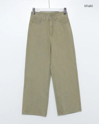 Cotton wide-fit pants