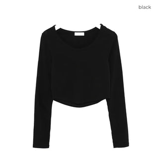 U-neck cropped T-shirt
