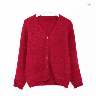 V-neck cardigan with gold buttons