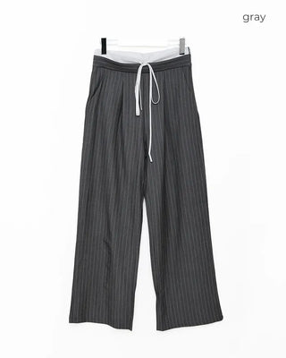 Striped wide-fit pants