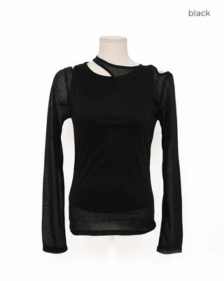 See-through layered T-shirt
