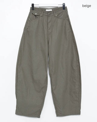 Pencil stripe back cinch balloon summer pants