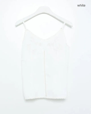 Flower stitch fagoting camisole