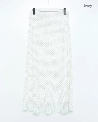 Polka Dot Chiffon Long Skirt